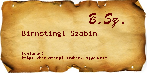 Birnstingl Szabin névjegykártya